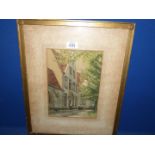 A framed and mounted Watercolour signed lower right 'H.K.
