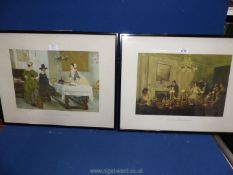 Two prints to include; 'Between Two Fires' by Millet and 'The Toast' by Richard Jack.