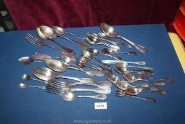 A quantity of flatware including Christoffe forks, spoons, Nevada silver teaspoons,