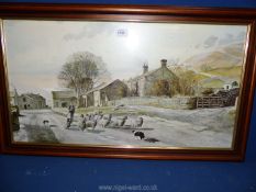 A large Print of farmer bringing his sheep 'Down from the hills' by artist Alan Ingham, incl.