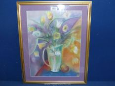 A framed and mounted pastel initialed J.M.C.