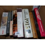 Nine books to include; A Short History of World War I, In Flanders Field, 1915 Lyn MacDonald, etc.