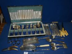 A part canteen of plated cutlery, (knives missing),