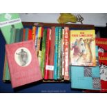 A wooden crate of children's books to include; Eagle Annuals, Girl Annuals, Four Cameleers,