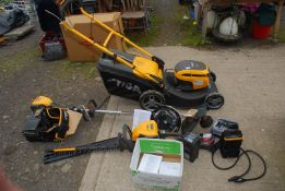 A Stiga rechargeable 80 volt Li-Ion battery-powered combi rotary mower,