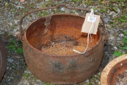 A metal cooking pot.