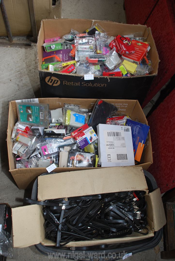3 Boxes containing nylon clutch bags, straps and ink cartridges etc. - Image 2 of 2