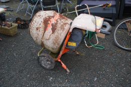 A Belle type (2003 model year) Electric concrete Mini Mixer, (switch broken, sold as seen).