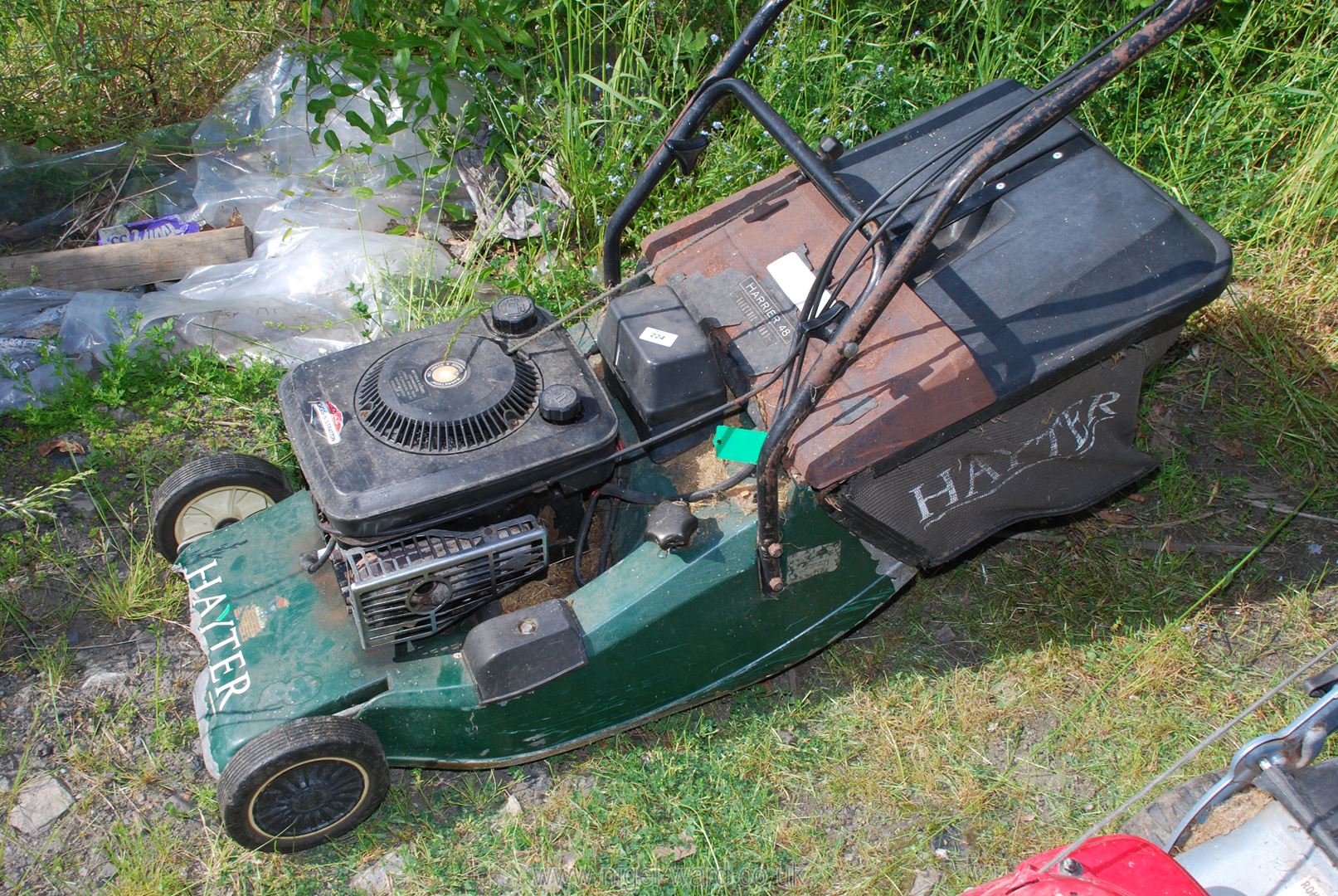 A Hayter Harrier 48 mower with grass box (starts with pull cord - in running order). - Image 4 of 4
