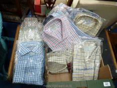A good quantity of gent's check shirts to include; Brook Tavern, T.M. Lewin, Joseph Turner, etc.