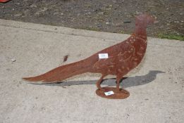 A metal pheasant.