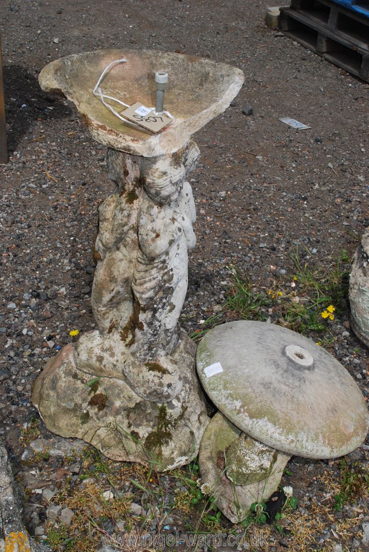 A fountain base, damaged with replacement top, a/f. - Image 2 of 2