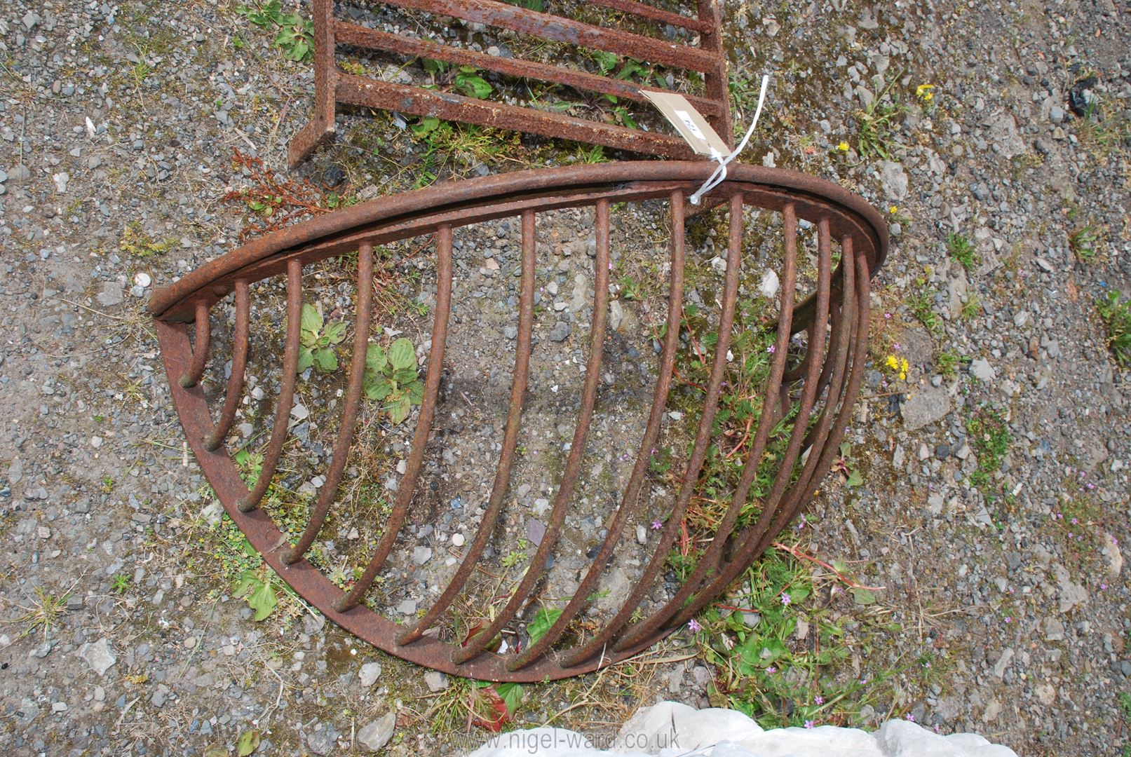 An old iron hay rack.