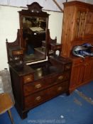 A good quality 1930/40's Mahogany dressing Table having walnut fronted drawers of Oak construction,