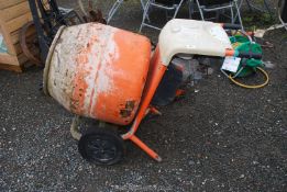 A Belle type (2010 model year) petrol engined Mini Mix Concrete Mixer with Honda GX120 overhead