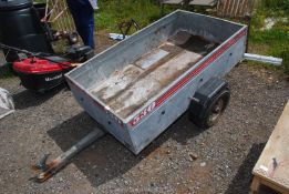 A galvanised single axle Caddy 530 trailer, 59" long x 34" wide.