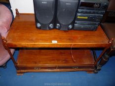 A Yew-wood finished reproduction Hi-fi stand.