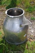 A stainless steel dump bucket.