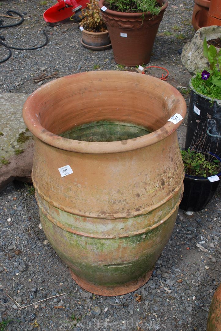 A large terracotta pot.