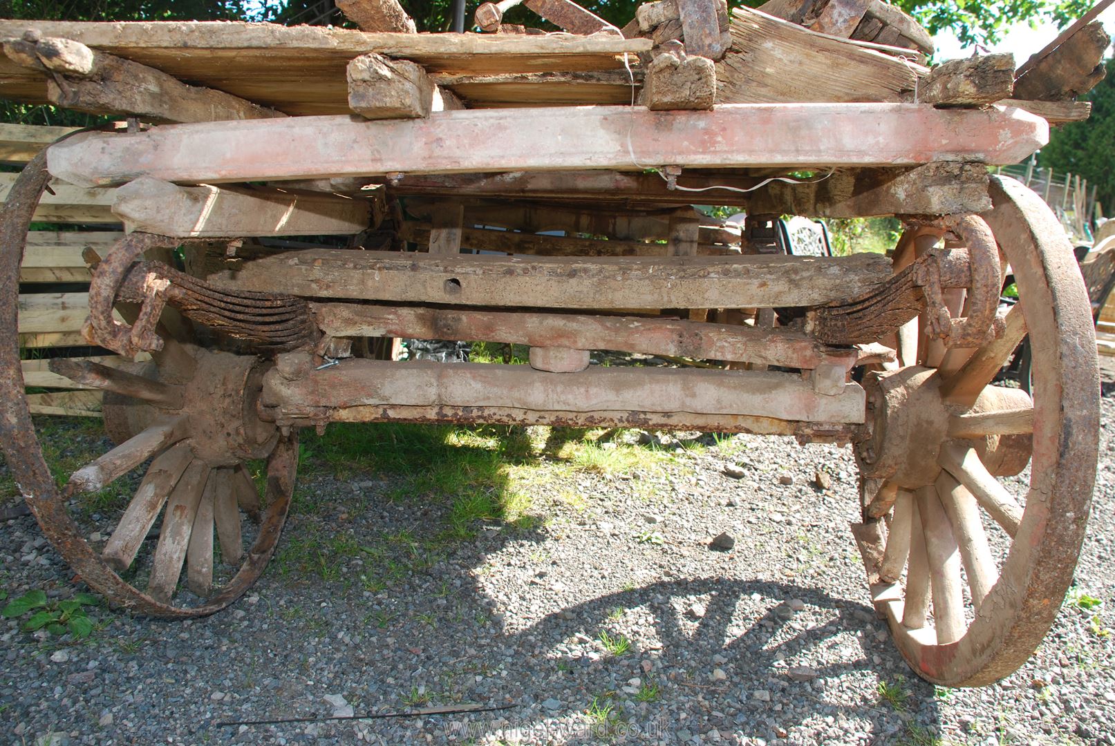 An old four wheeled Dray/wagon, for restoration, length 112" x 63". - Image 4 of 5