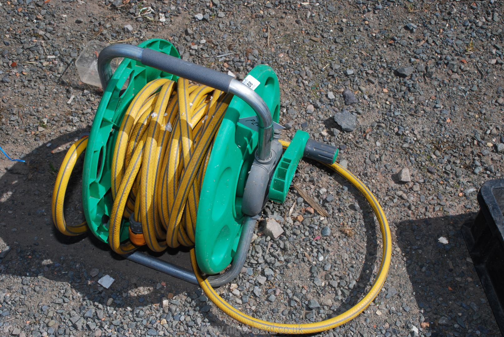 A hose on a reel.