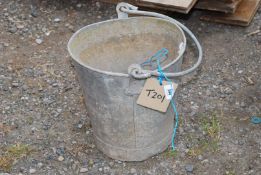 A galvanised bucket.