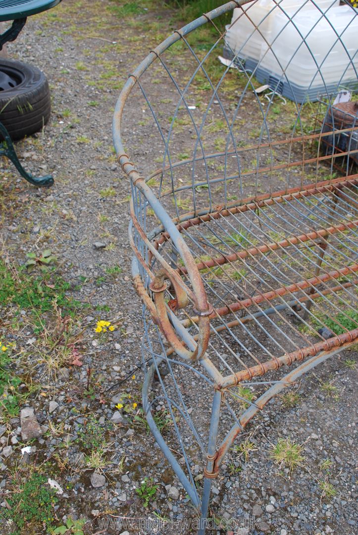 A French style metal bench, 4' wide x 34" high x 17" deep. - Image 2 of 2