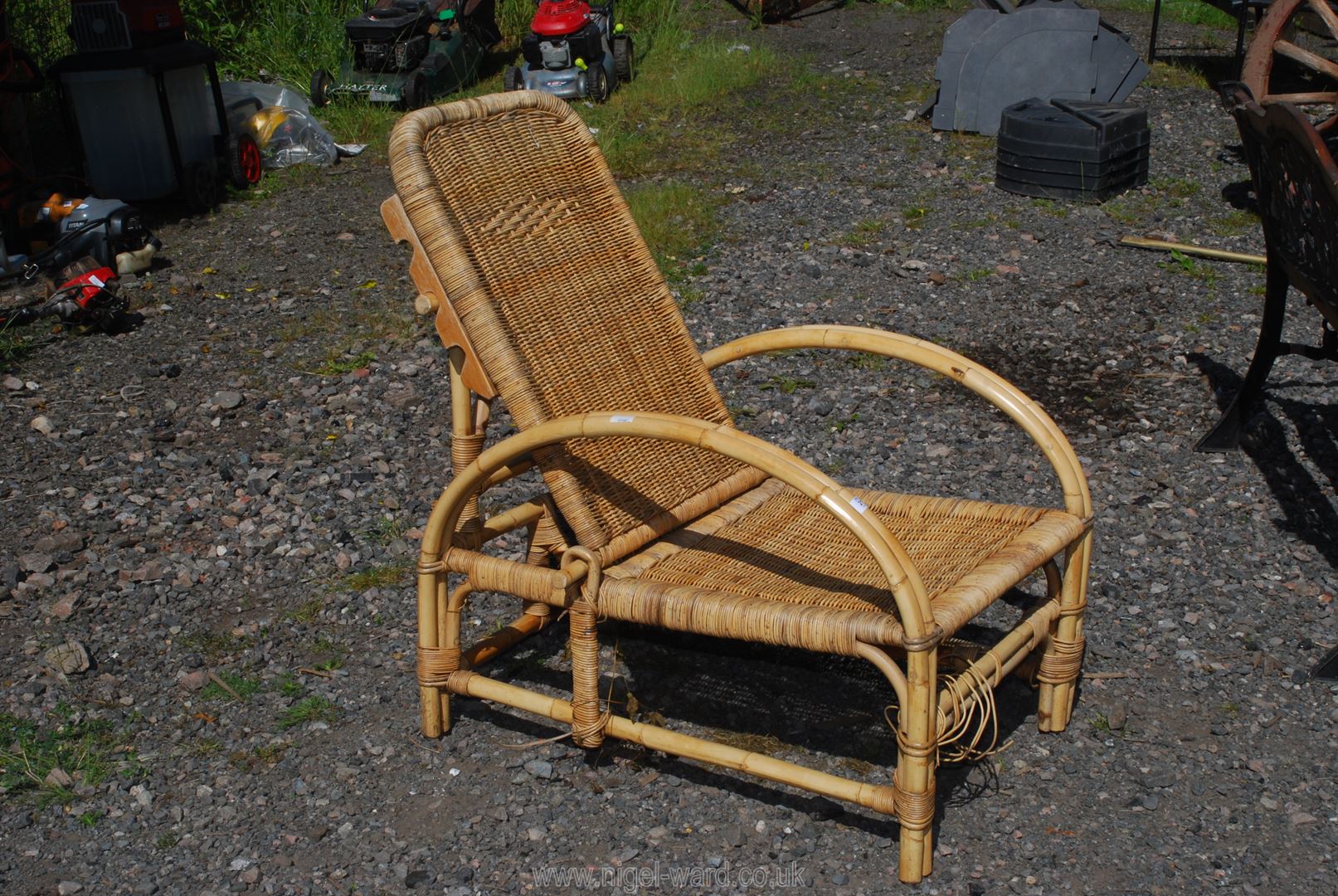 A rattan recliner chair. - Image 2 of 2