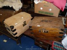 Two wooden tool chests.