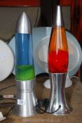 Two 1960's style Lava lamps.
