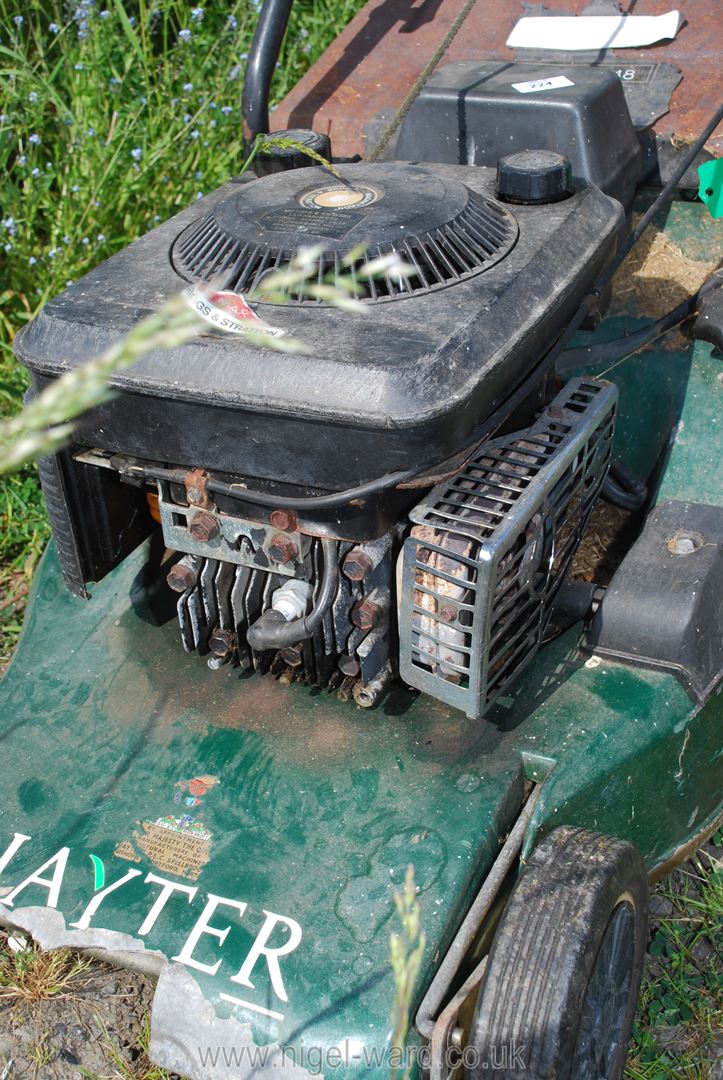 A Hayter Harrier 48 mower with grass box (starts with pull cord - in running order). - Image 2 of 4