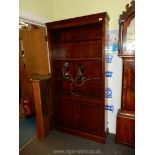 A set of Bookshelves with two door cupboard below.