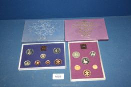 Two Royal Mint Proof coinage sets for Great Britain and Northern Ireland, years 1980 and 1982.