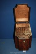 A collectable, circa 1800 Cutlery Box having light and dark wood beading,