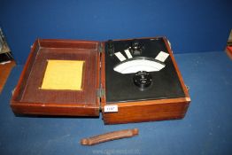 A vintage "Cambridge Scientific Instrument Co" Voltmeter in a varnished wood box 13" wide x 10 1/2"
