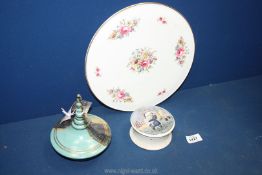 A quantity of china to include a 19th c. Prattware Pot lid 'Landing the Fair Pegwell Bay' a/f.