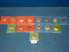 Fifteen Bronze Medallions including Stonehenge, Tower Bridge and Holy Road House.