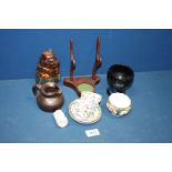 A quantity of china including cabinet cups and saucers, plate stand, etc.