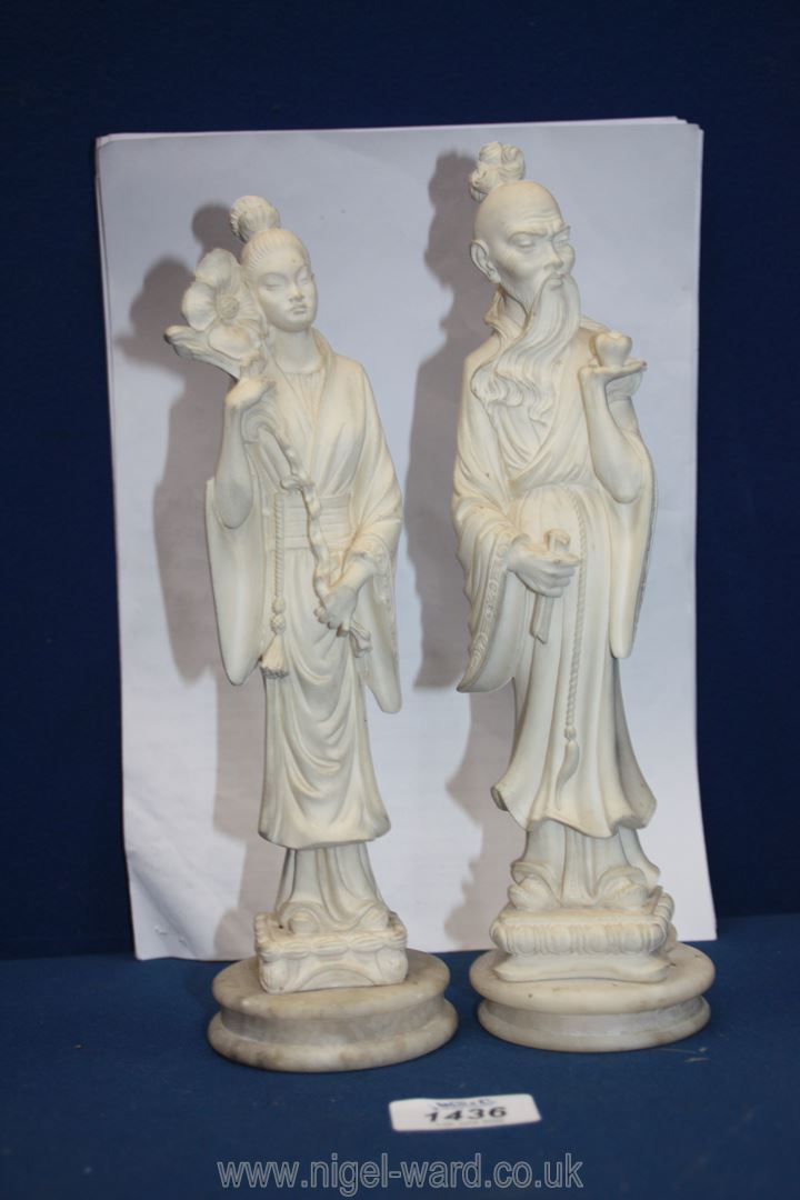 Two Giannelli signed figurines of an oriental lady and gentleman,