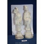 Two Giannelli signed figurines of an oriental lady and gentleman,