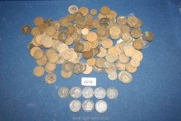 A good quantity of Edward VII pennies and halfpennies plus Victorian pennies.