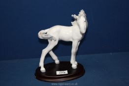 a Lladro Zodiac Collection Foal with grey and white coat and flowers in the mane, dated 2001.