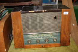 A Fen Man Pye valve Radio 19 3/4" x 14 1/2" high x 8" deep.