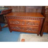 A low Mahogany Chest of two long Drawers,