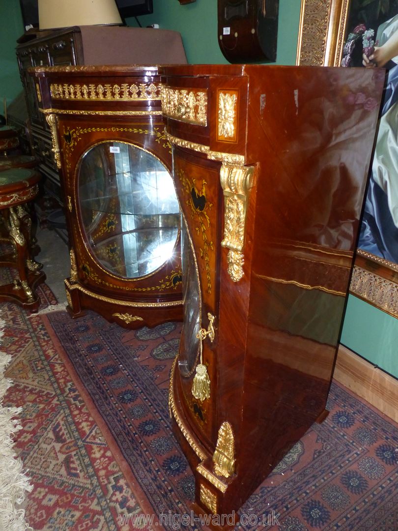 A pair of most ornate Corner Cabinets each having an upper frieze drawer and an oval panel glazed - Image 7 of 7