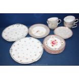 A small quantity of PiP tea ware and four pretty floral bread and butter plates.