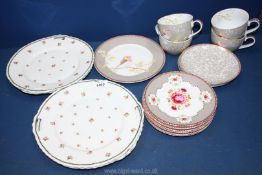 A small quantity of PiP tea ware and four pretty floral bread and butter plates.