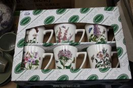 A boxed set of 6 Portmeirion Botanic Garden mugs, 'Pick me up Mugs'.