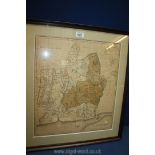 A framed and mounted Print of 'old' Monmouthshire map published by John Stockdale,