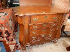 A fine quality elegant Walnut Secretaire Chest having herring bone stringing to the top with shaped